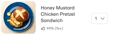 Honey mustard chicken pretzel sandwich