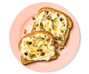 Toast with spread and granola